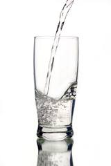 a glass of mineral water