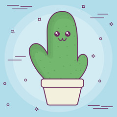 kawaii cactus in a pot icon