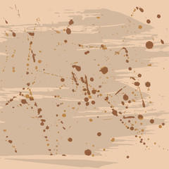 Background tinted paper with blots ocher color. Vector illustration