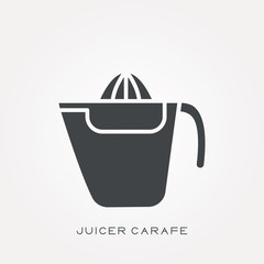 Silhouette icon juicer carafe