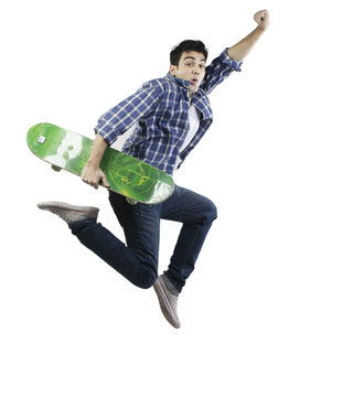 Man jumping with a skateboard 