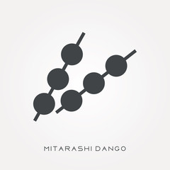 Silhouette icon mitarashi dango