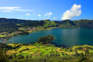 Sete Cidades landscape, Sao Miguel Island, Azores, Europe