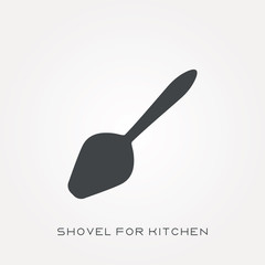 Silhouette icon shovel for kitchen