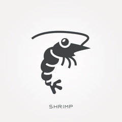 Silhouette icon shrimp