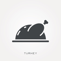 Silhouette icon turkey