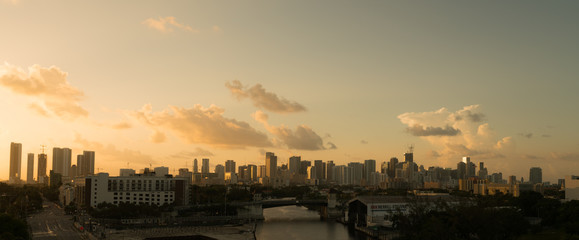 Naklejka premium Pano Of Downtown Miami