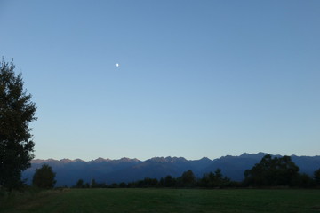 Fagaras mountain range at dusk, in Romania