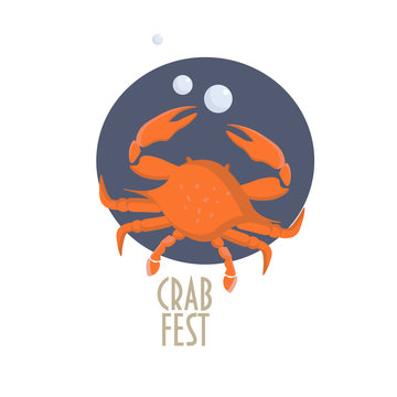 Steamed Or Boiled Maryland Blue Crab Icon. Great For Crab Festival.