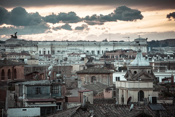 Fototapeta na wymiar Rome on a bright sunset