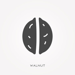 Silhouette icon walnut