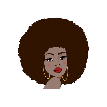 Beautiful portrait of an African American woman in vector format.