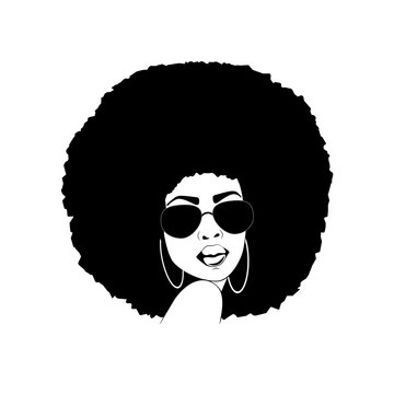 Beautiful portrait of an African American woman in vector format.