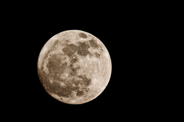 View of Full moon from Southern hemisphere