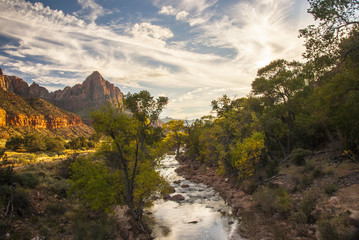 Clouds over the Virgin River at Zion