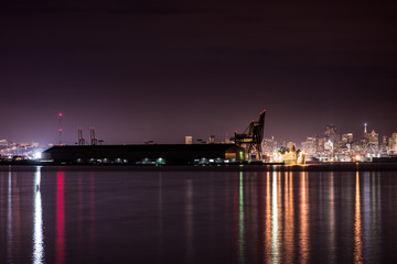 Fototapeta na wymiar San Francisco Shipyard at Night