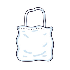 White blank eco bag vector isolated.