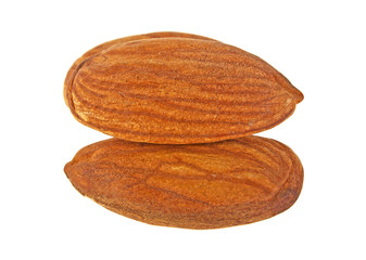 Almond nuts isolated on a white background