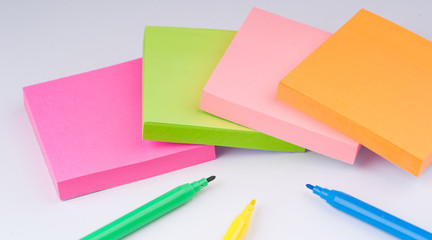 Stick notes on a white background