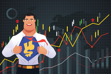 Superhero Businessman in Finance Concept