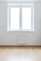 white empty room with window