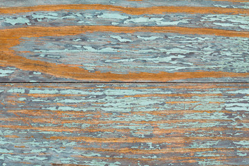 Fototapeta na wymiar Old blue wooden table with grunge, abstract texture background.