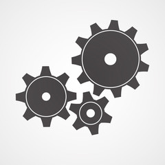 Three grey cogwheel
