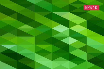 Green abstract geometric background, vector from polygons, triangle background, vector illustration, vector pattern, triangular template