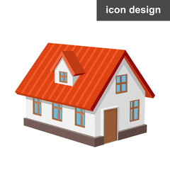 Vector icon of isometric house
