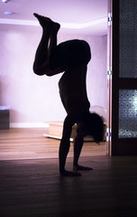 Man yoga handstand