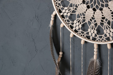 Dream catcher on gray