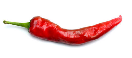 red hot chili pepper isolated on white background