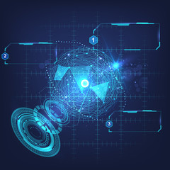 Hud technology background vector interface. Futuristic scientific concept design elements