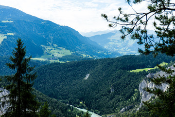 beautiful mountain view in flims switzerland