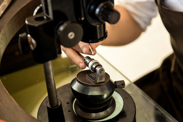 The process of creating and polishing a ring close-up