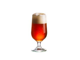 Glass of beer, isolated on white background