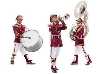 Bandwalas playing on their instruments