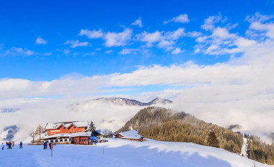 On the slopes of the ski resort Soll, Tyrol, Austria