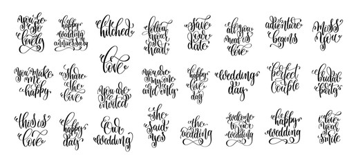 set of 25 hand lettering wedding invitation and romantic valenti