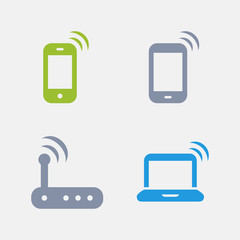 Wireless Devices - Granite Icons. A set of 4 professional, pixel-perfect icons designed on a 32x32 pixel grid.