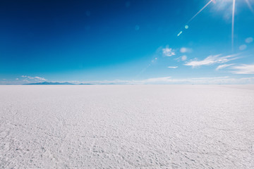 Skyline in Uyuni salt flats 