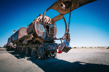 Sculpture with a swing in Uyuni