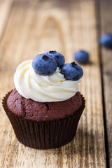 Blueberry and cream cheese  chocolate cupcake