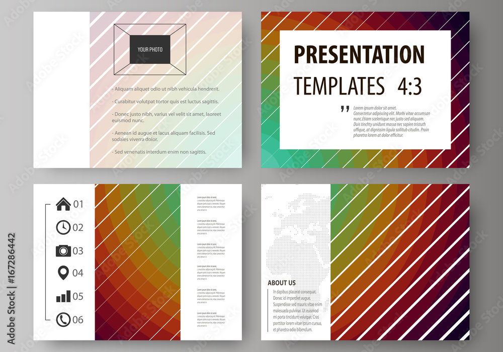 Poster set of business templates for presentation slides. abstract vector layouts in flat style. minimalist