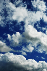 Blue skies with white clouds