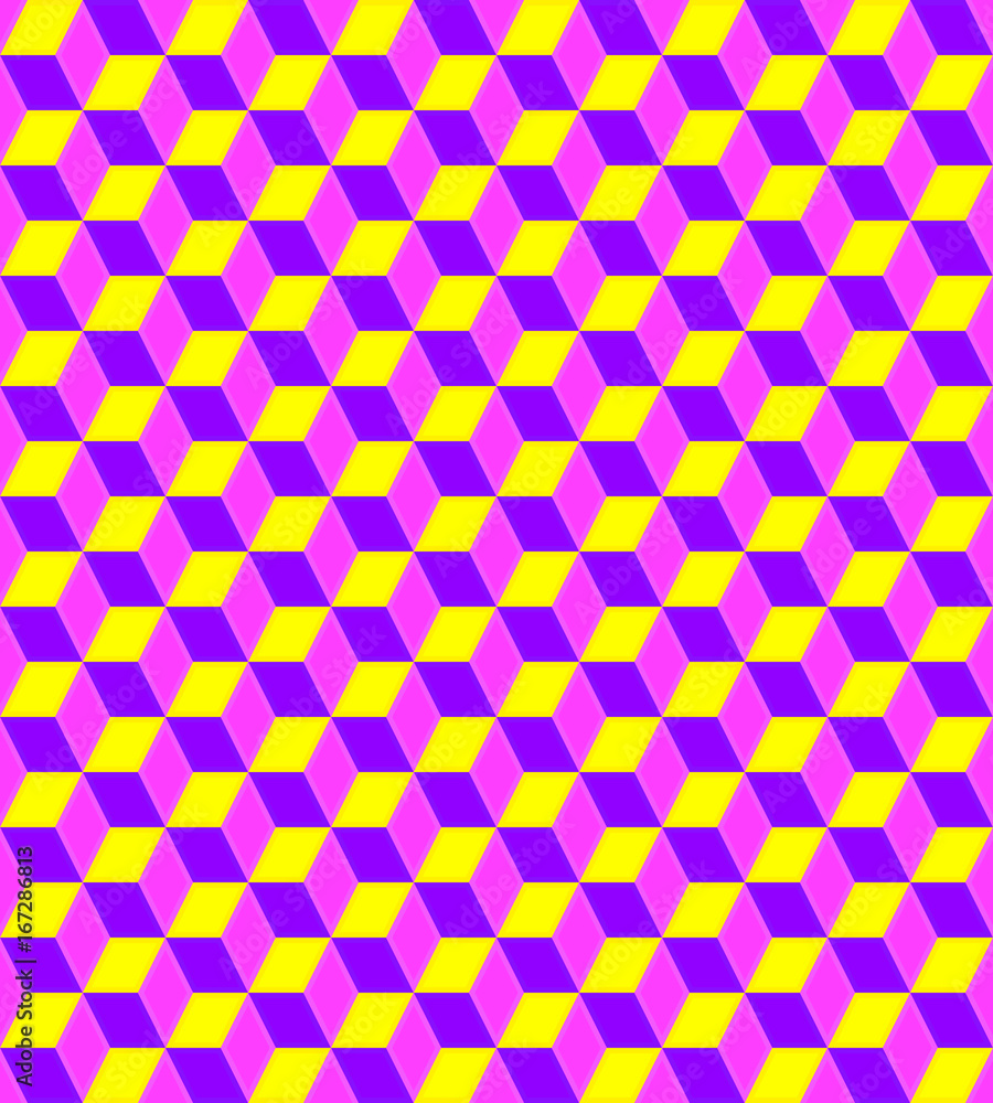 Poster abstract seamless pattern from the isometric cubes.