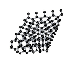 Graphite model molecule. Isolated on white background. 3D rendering illustration.