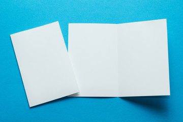 Blank Bi-Fold Square Brochure, Leaflet, Pamphlet, Greeting Card Mockup Template on Isolated Background.