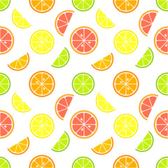 Citrus fruit slices seamless pattern