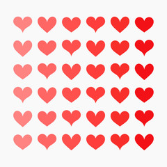 Red hearts collection
